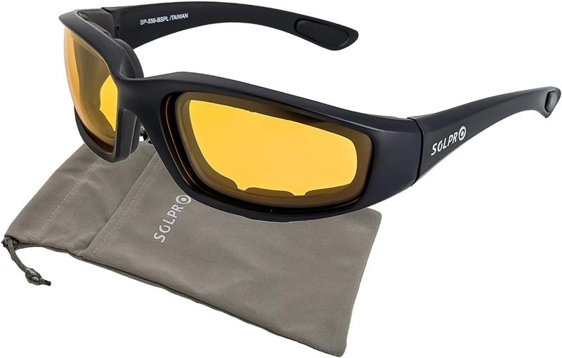 SOLPRO Motorcycle Riding Glasses Foam Padded Windproof Polarized TR90 Floating Frame for Outdoor Activity Sports And Fishing - Image 1